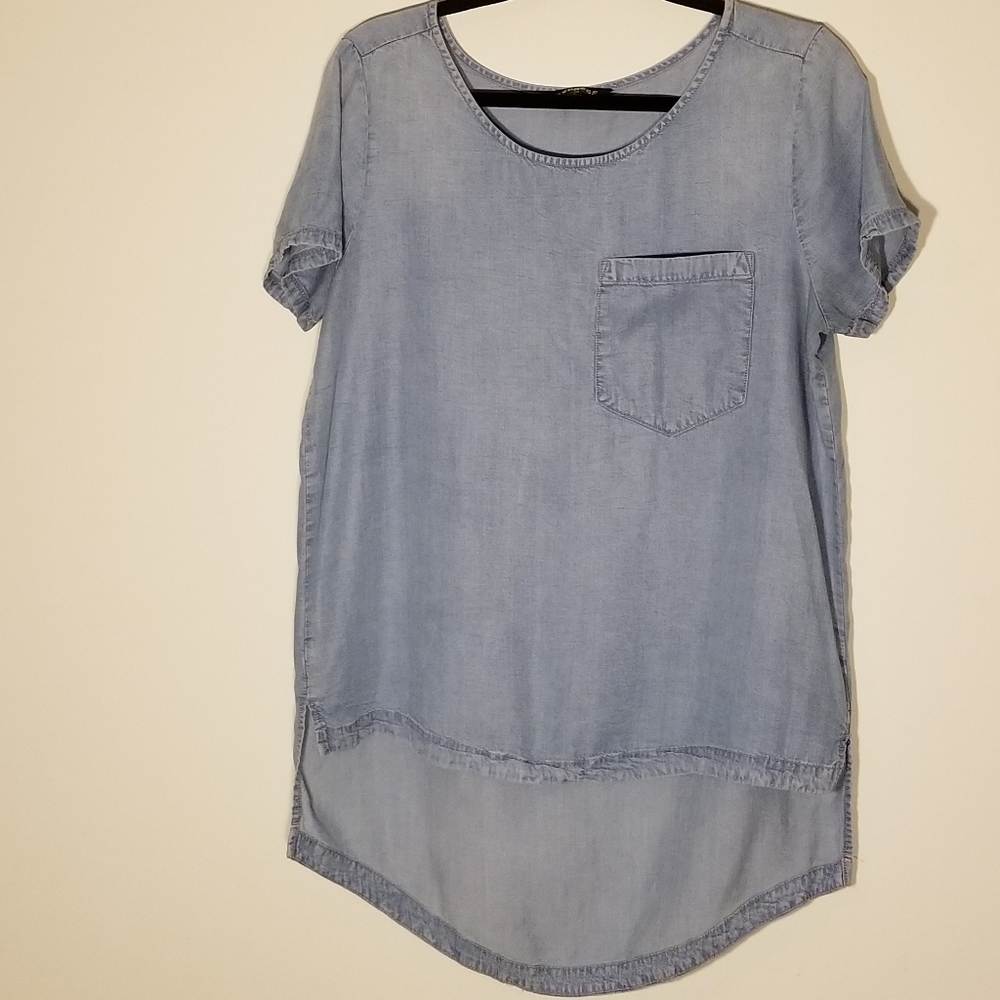 Express high low chambray blouse